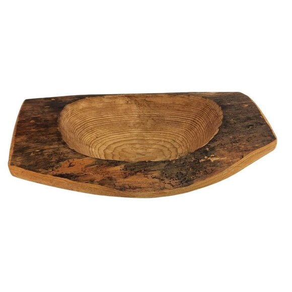 Rustic Wooden Bowl Rough Cut 12"x9"x2.5" Diy/Craft Project Or Decor Piece - Picture 9 of 9